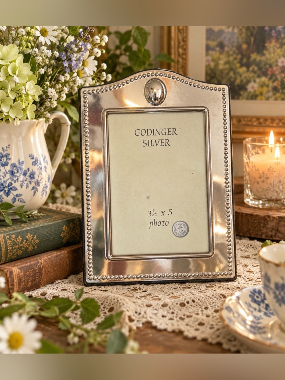 NWT. VTG Godinger Silver Plated Picture Frame. 3.5x5in.